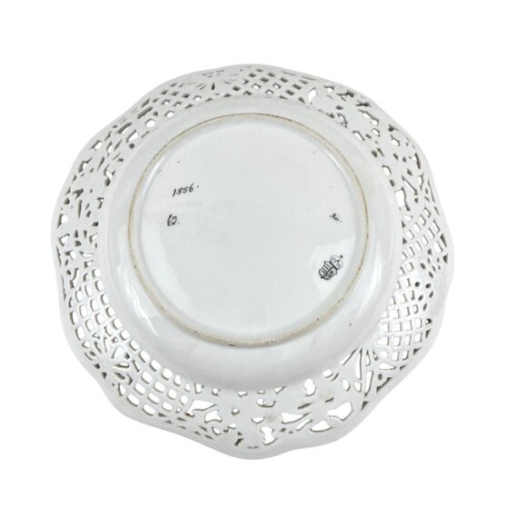 Herend Hungary 10" Reticulated Plate Hand Painted Floral #1856 Vintage Porcelain - Picture 12 of 13